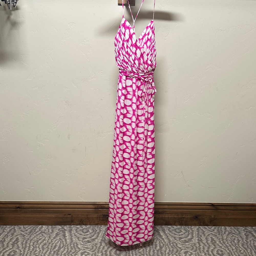 Shoshanna Pink and White Maxi Dress